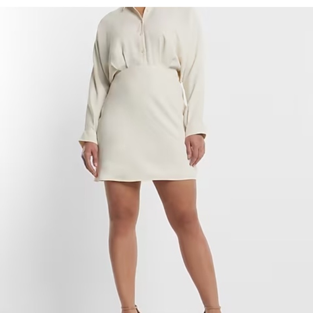 Collared Half Button Up Mini Portofino Shirt Dress